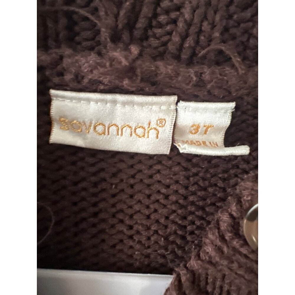 Savannah Girls 3T Brown Knit Sweater Embroidered Retro Y2K Toddler Fall Cozy - Picture 2 of 4